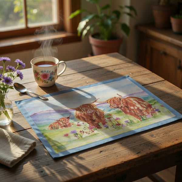 Jennifer Rose Highland Cow Tea Towel