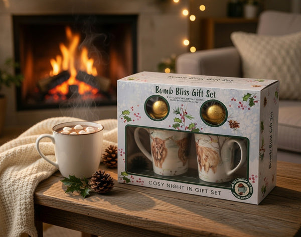 Jennifer Rose Highland Cow Chocolate Bomb & Mug Set of 2