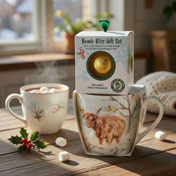 Jennifer Rose Highland Cow Chocolate Bomb & Mug