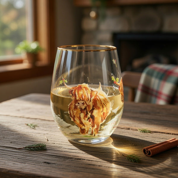 Highland Cow Tumbler Glass